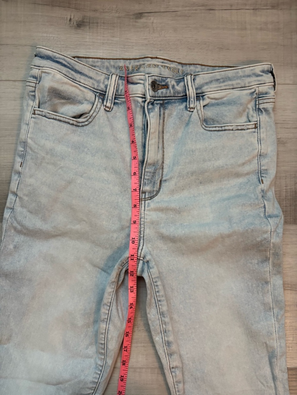 American Eagle Next Level Stretch Jeans Size 12 Regular Light Wash Skinny - Picture 5 of 8